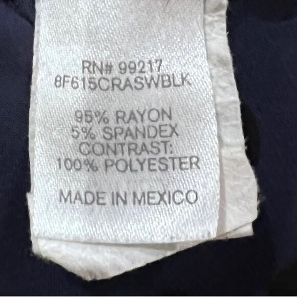 Navy and black mixed media polka dot top size small - Picture 8 of 8